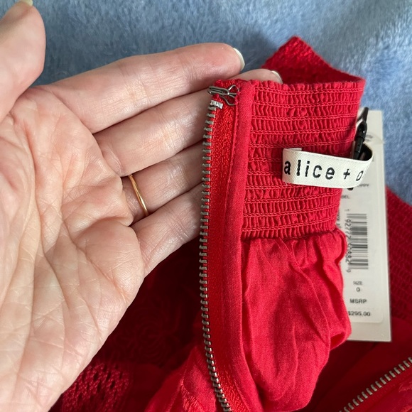 NEW Alice & Olivia mini skirt - Red * NWT - Picture 10 of 11